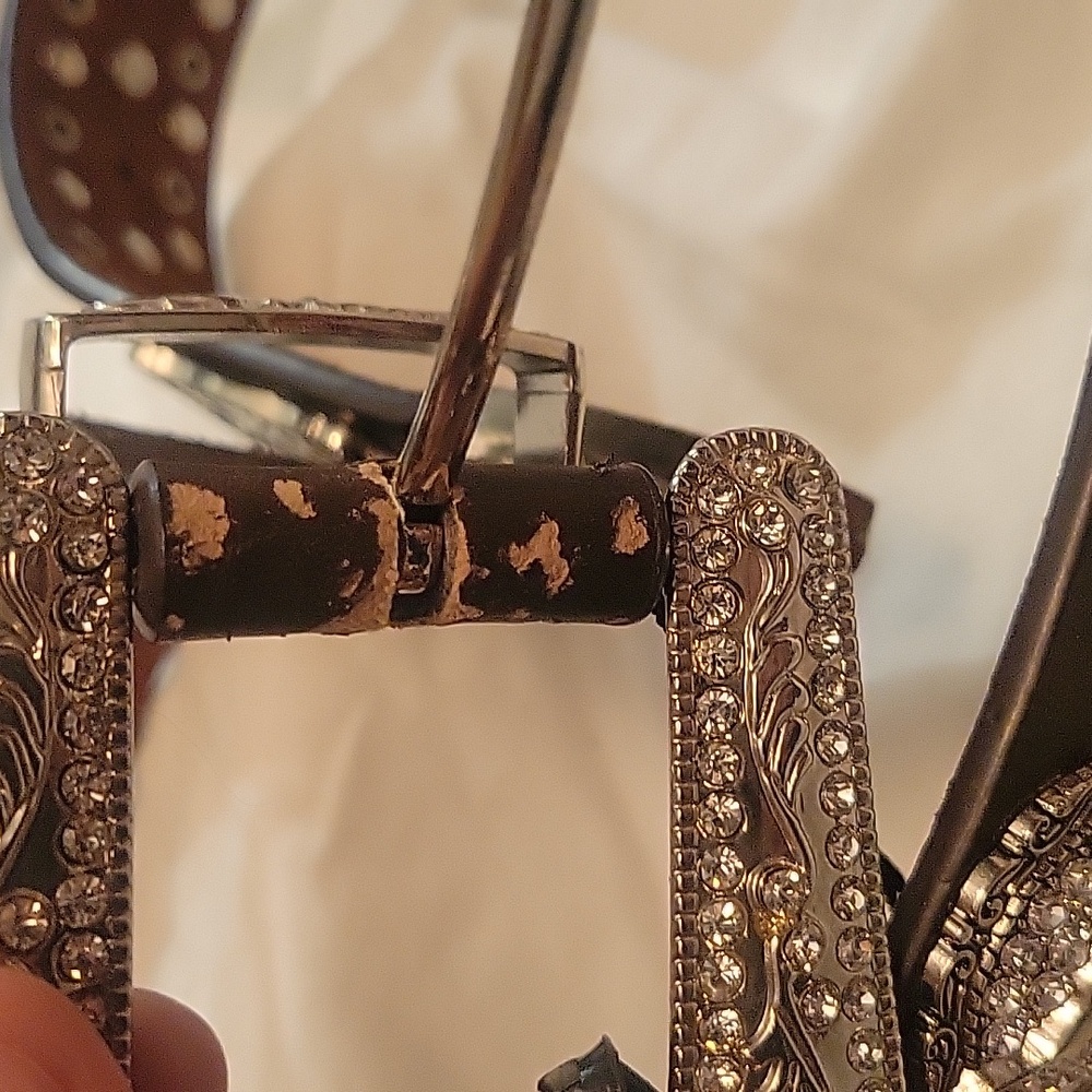 Montana West Xl embellished brown Belt Western Cowboy Cowgirl With Rhinestones - Picture 9 of 11